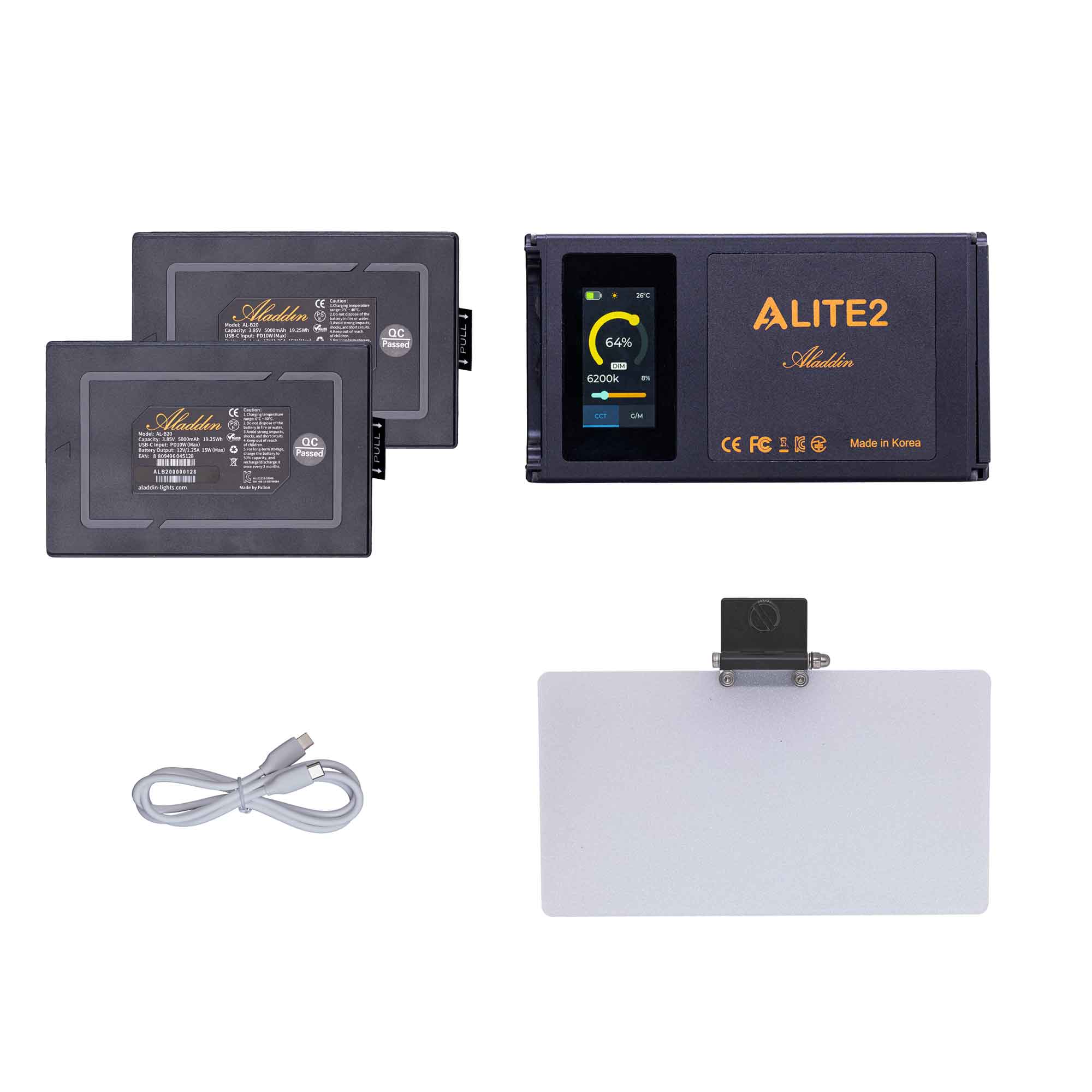 ALITE 2 Full Color 15W LED Portable Light Kit 2 - AL2-CLAID-KIT2